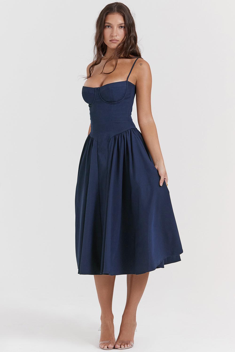 Laluna® Twill Corset Midi Dress