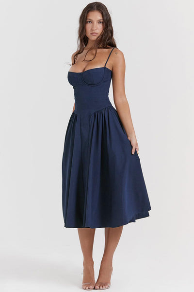 Laluna® Twill Corset Midi Dress