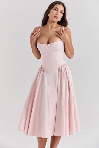 Laluna® Twill Corset Midi Dress