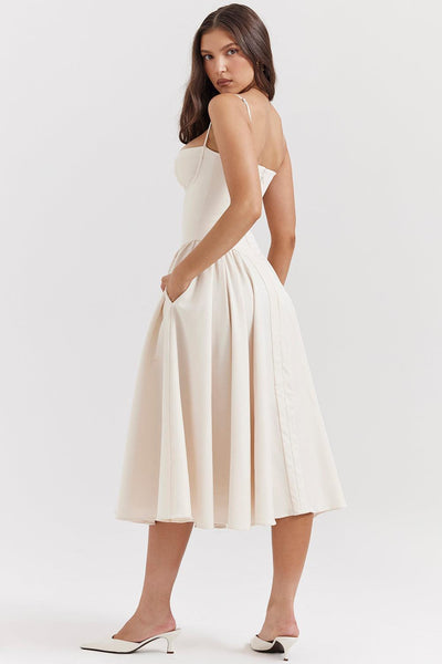 Laluna® Twill Corset Midi Dress