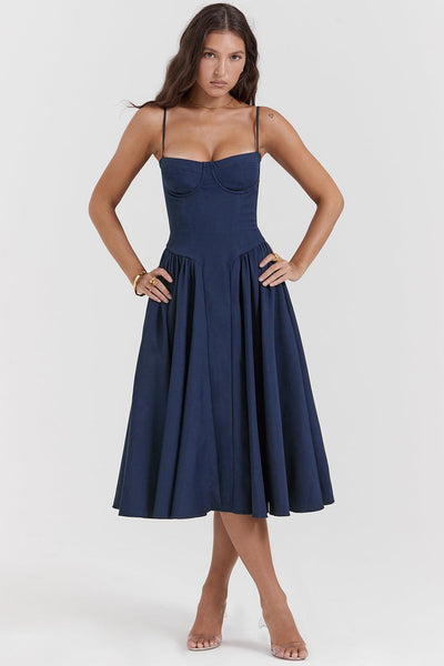 Laluna® Twill Corset Midi Dress