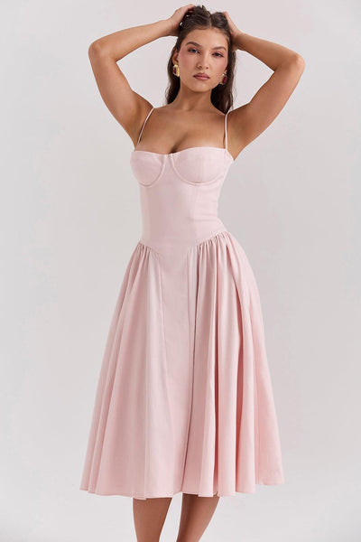 Laluna® Twill Corset Midi Dress