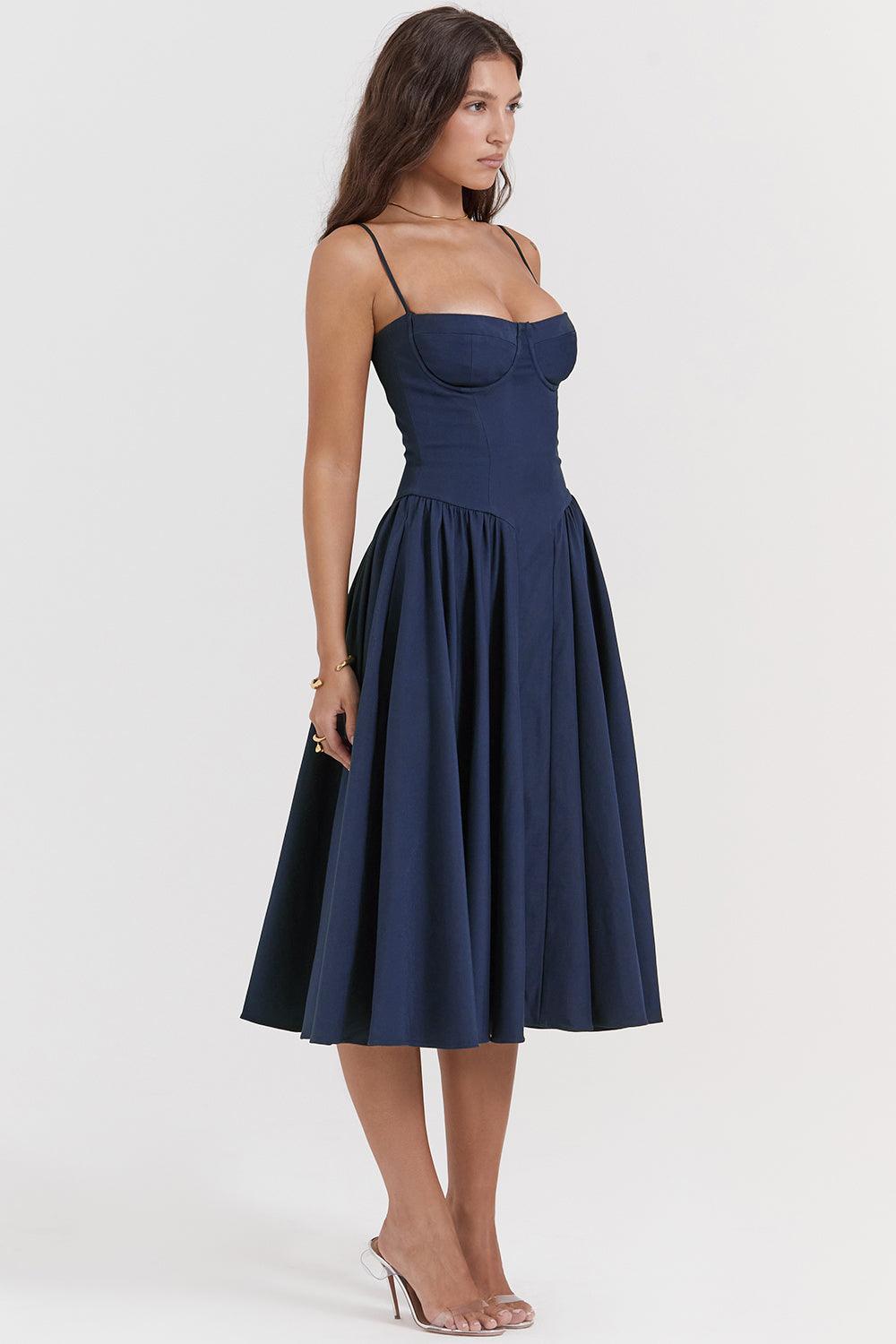 Laluna® Twill Corset Midi Dress