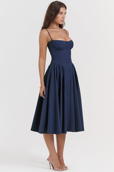 Laluna® Twill Corset Midi Dress