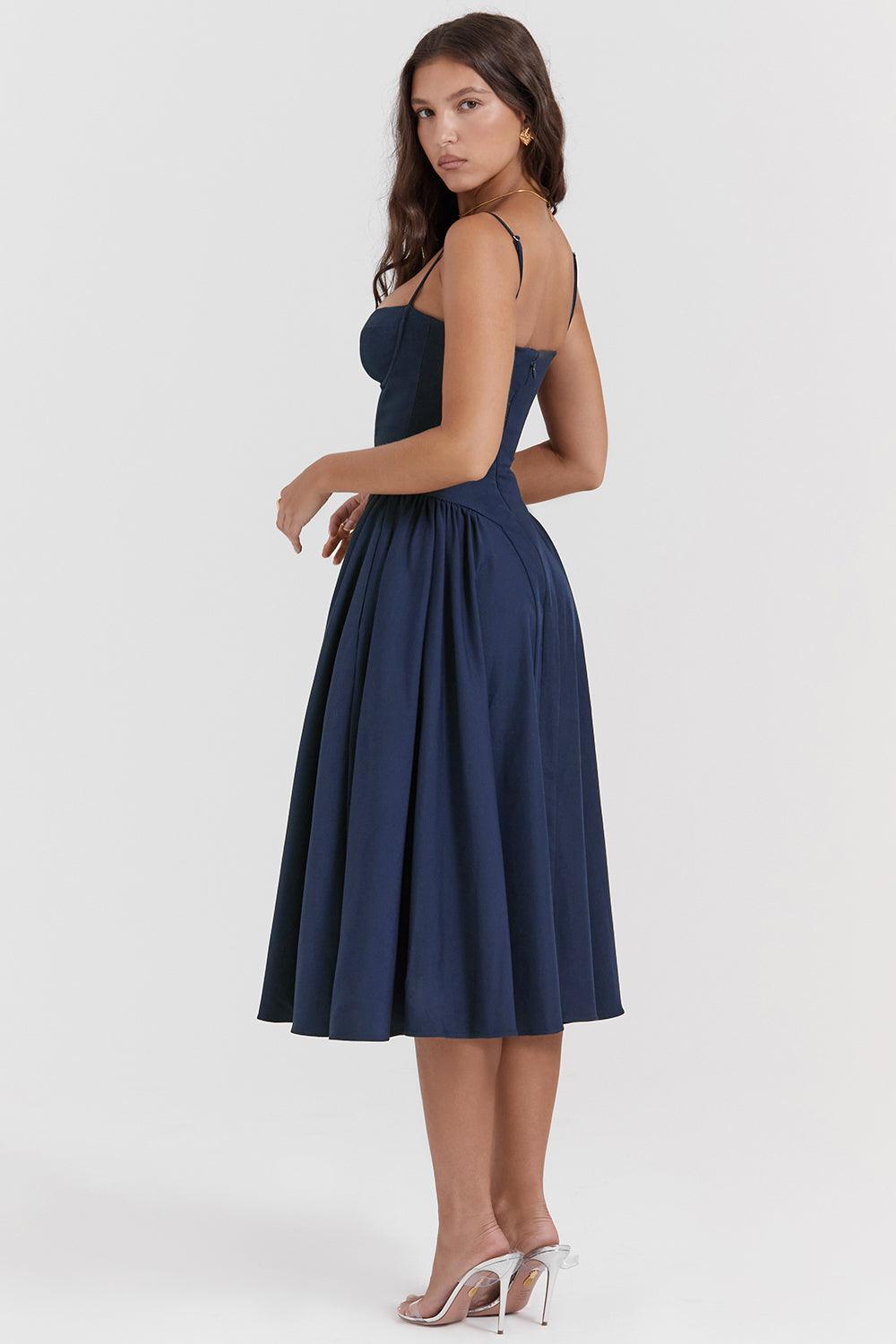 Laluna® Twill Corset Midi Dress