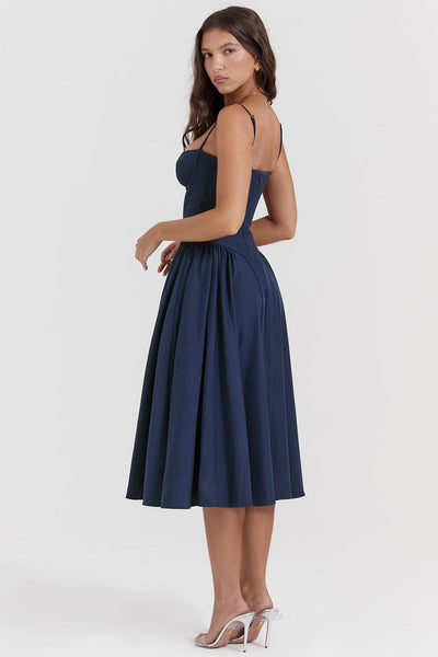 Laluna® Twill Corset Midi Dress