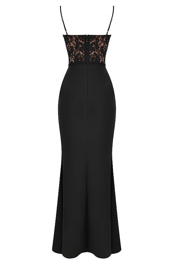 Laluna® | Elegant Black Corset Maxi Dress