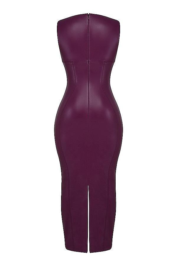 Laluna® | Elegant Leather Maxi Dress