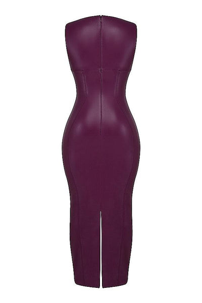Laluna® | Elegant Leather Maxi Dress