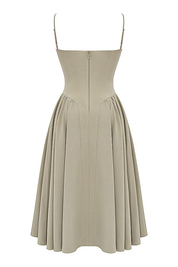 Laluna® Twill Corset Midi Dress