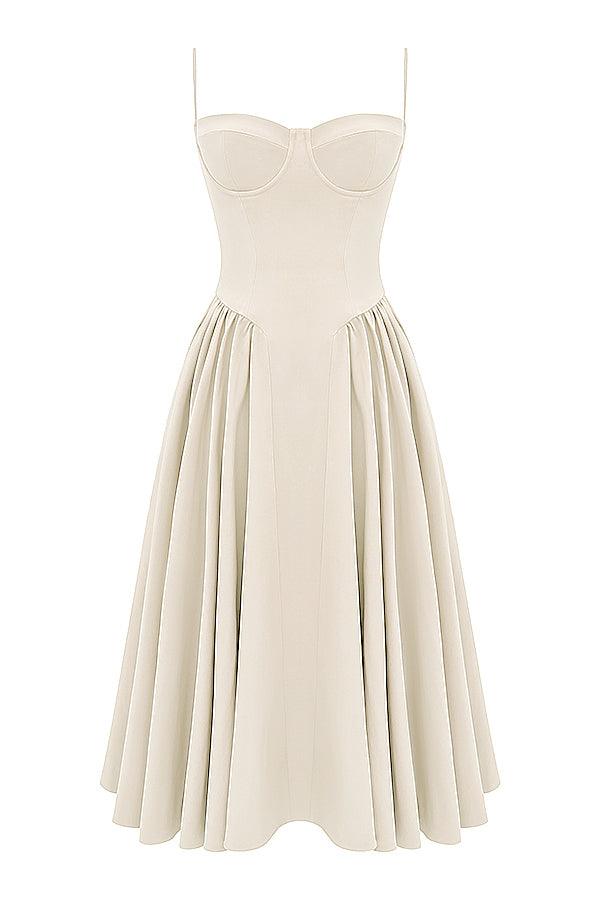 Laluna® Twill Corset Midi Dress