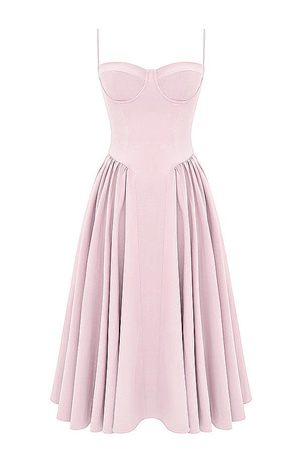 Laluna® Twill Corset Midi Dress