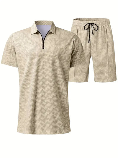 V-Neck Zippered Ensemble